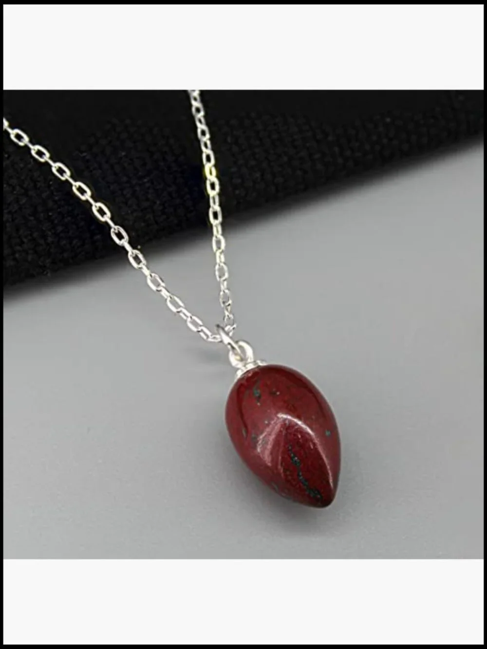 Natural Gemstone Pendant Necklace 925 Sterling Silver Adjustable Chain